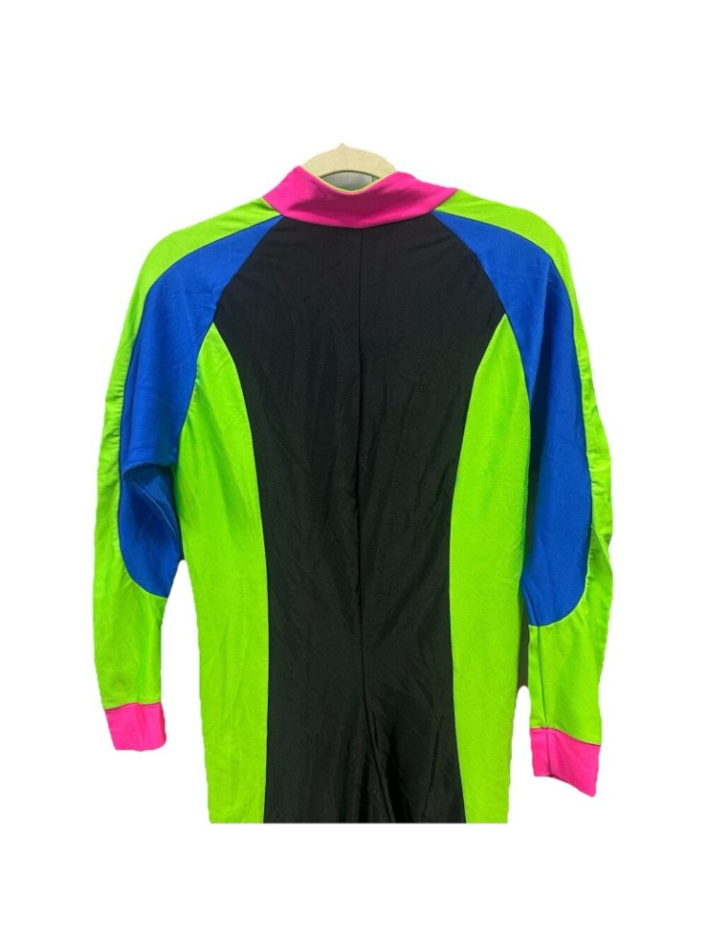 Vintage 80s Sport Europa Neon Ski Suit Large One Piece Stirrup Jumpsuit - Picture 10 of 11
